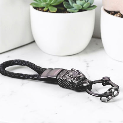 Porte-clés luxe | "Dragon Impérial" Tressée et Manille