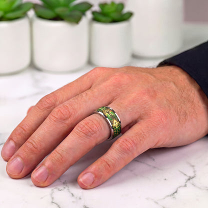 Bague acier homme | mystique Arbre de vie "Éveil d'Yggdrasil"