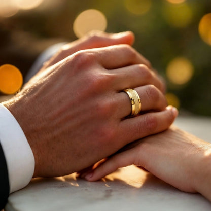 Alliance pour homme | Bague de fiançailles « Titan Biseautée »