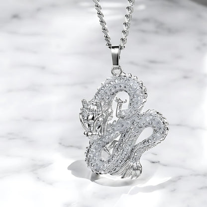 Collier homme- pendentif DRAGON CHINOIS LUXE DISCRET