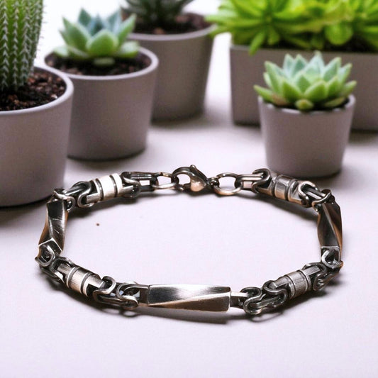 BRACELET-HOMME-ARGENT-ANCIEN-PLANTES-SUCCULANTES-PRÉSENTATION