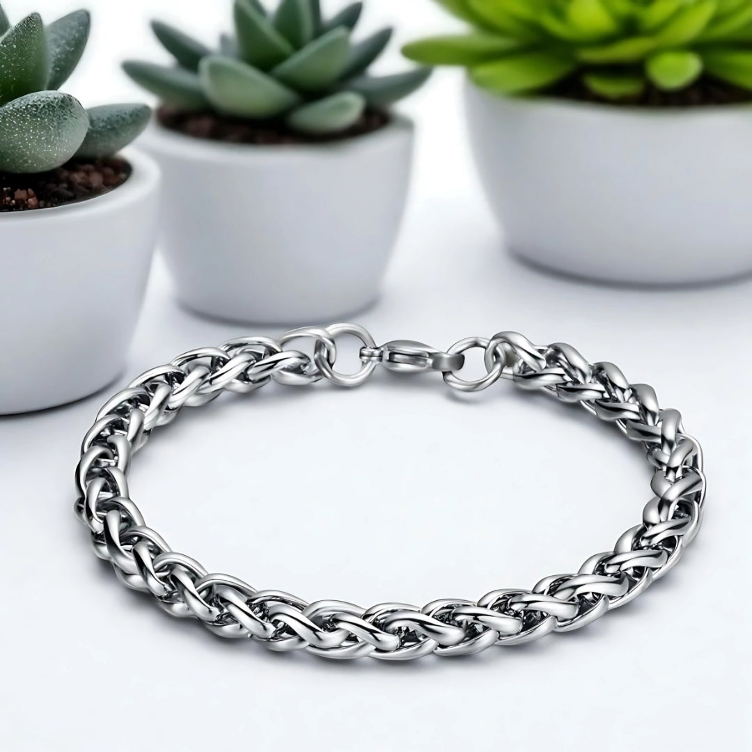 BRacelet homme- SINGAP™ presentation cercle table blanche plantes