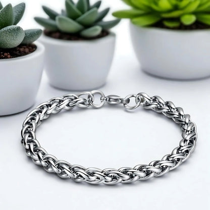 BRacelet homme- SINGAP™ presentation cercle table blanche plantes