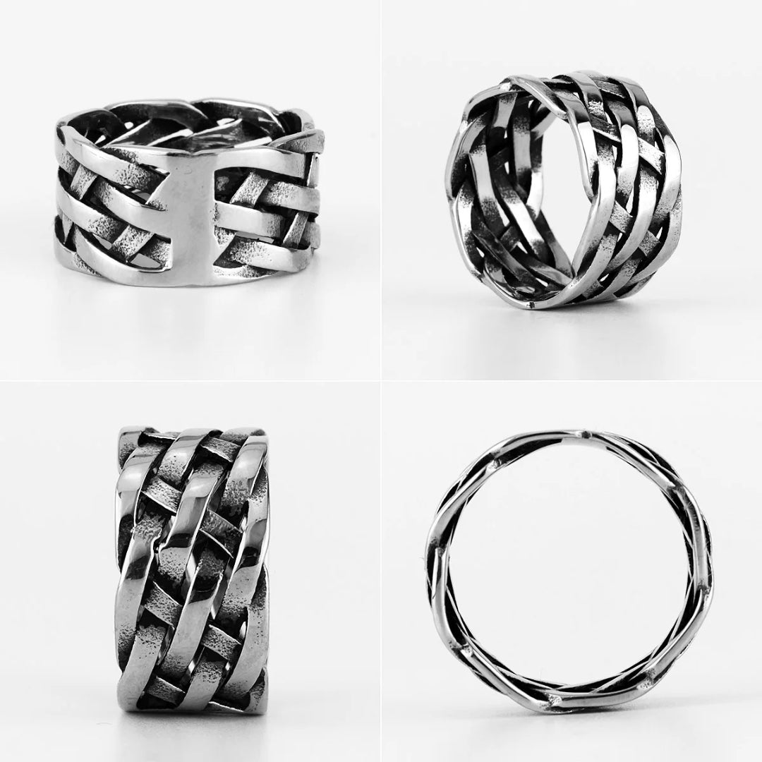 Bague Homme L'Alliance Tressée "Gallow" quatre position details