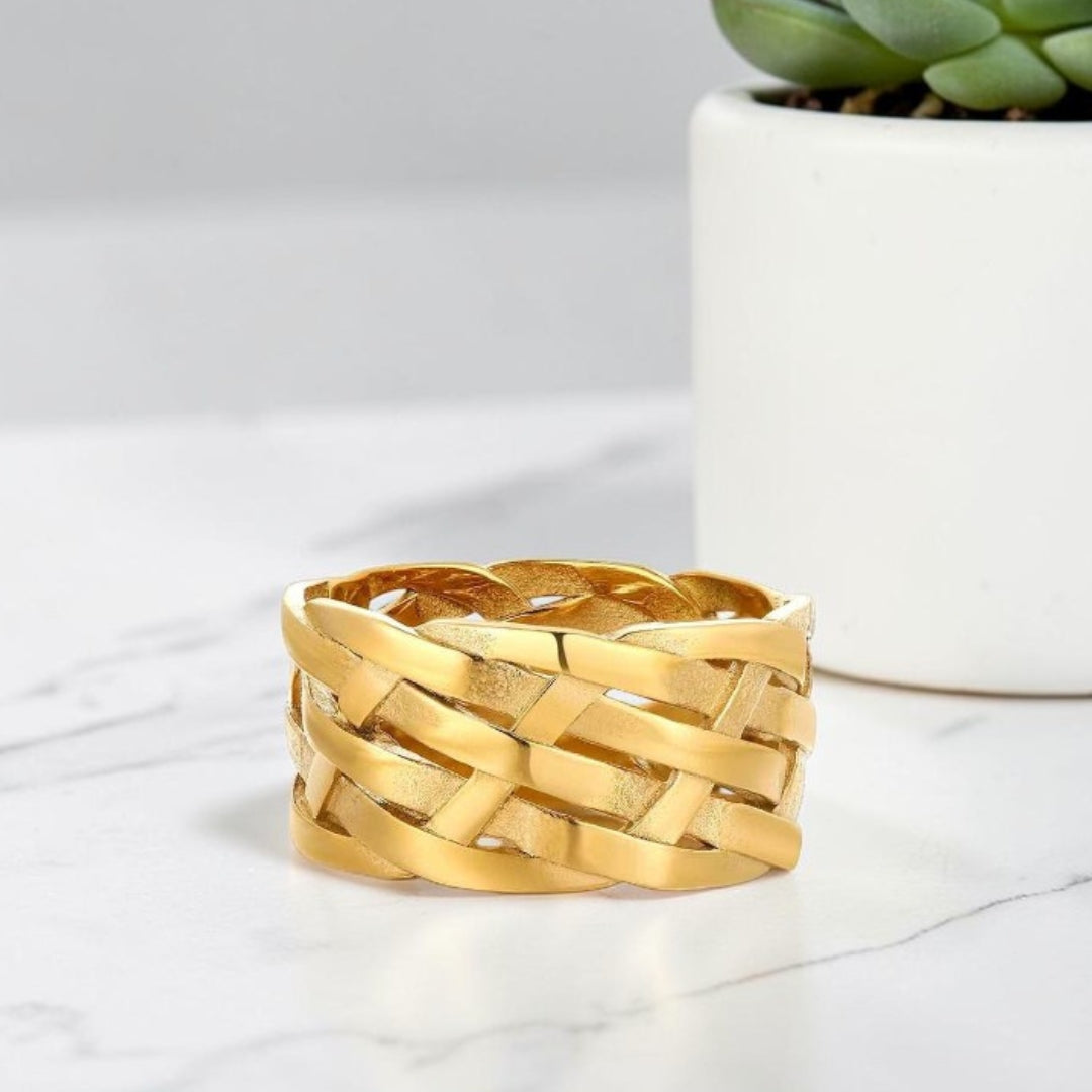 Bague Homme L'Alliance Tressée "Gallow" variante dorée