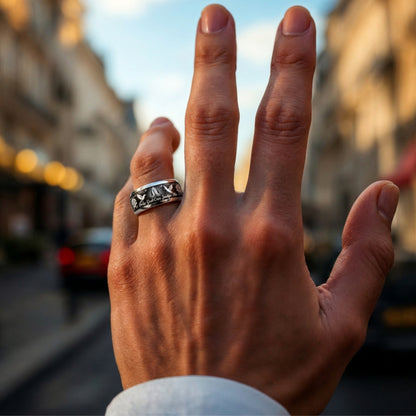 Bague acier inoxydable | mains jointes « Seul Dieu peut me juger » main elegante