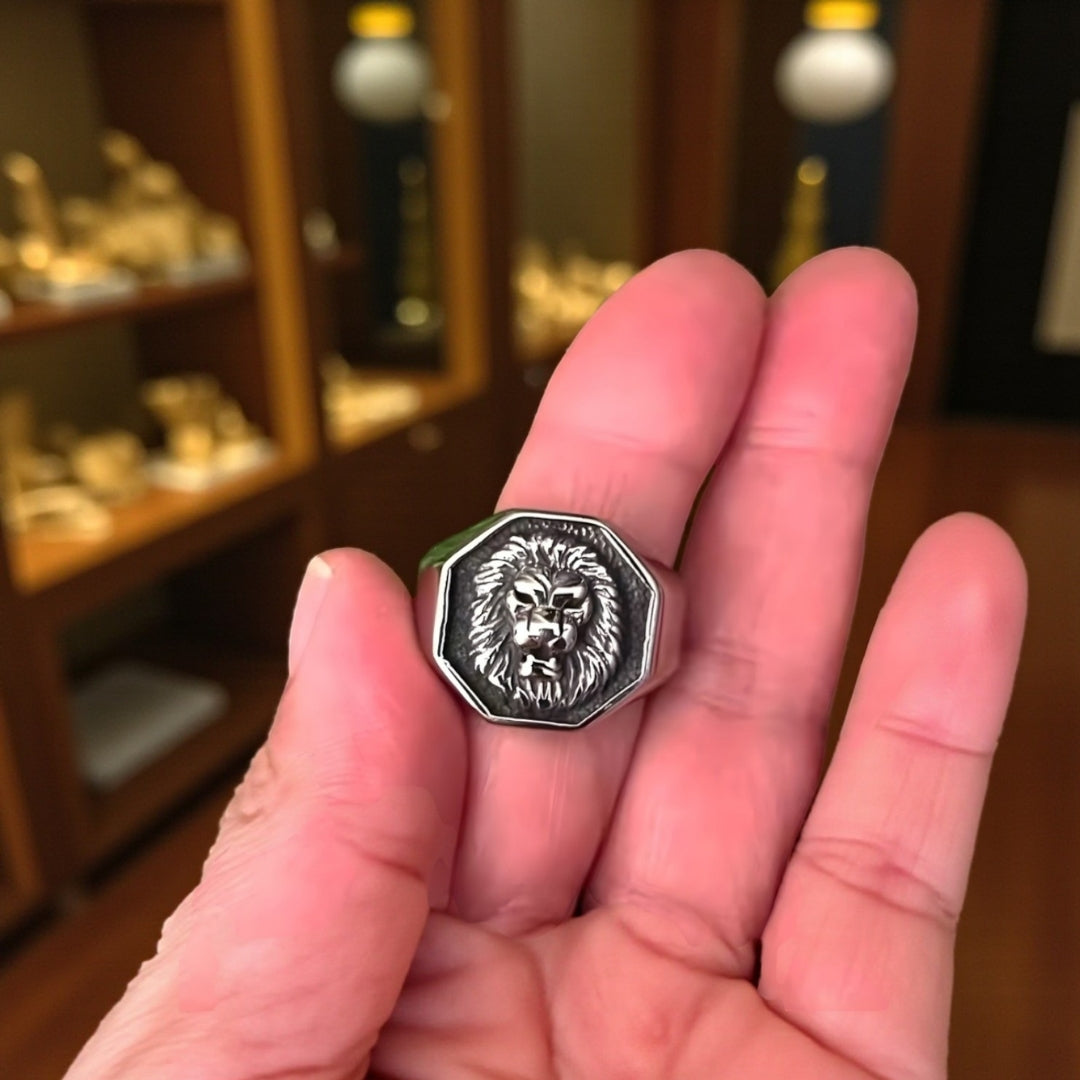 Bague homme LION RING™ argent main bijouterie