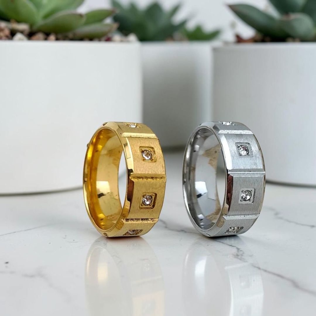 Bague homme élégante L'Anneau "Souverain argent dore table marre plantes