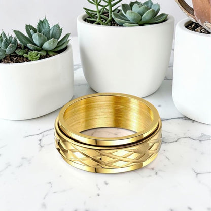Bague pour homme Anneau "Armor"  variante dore plantes succulentes