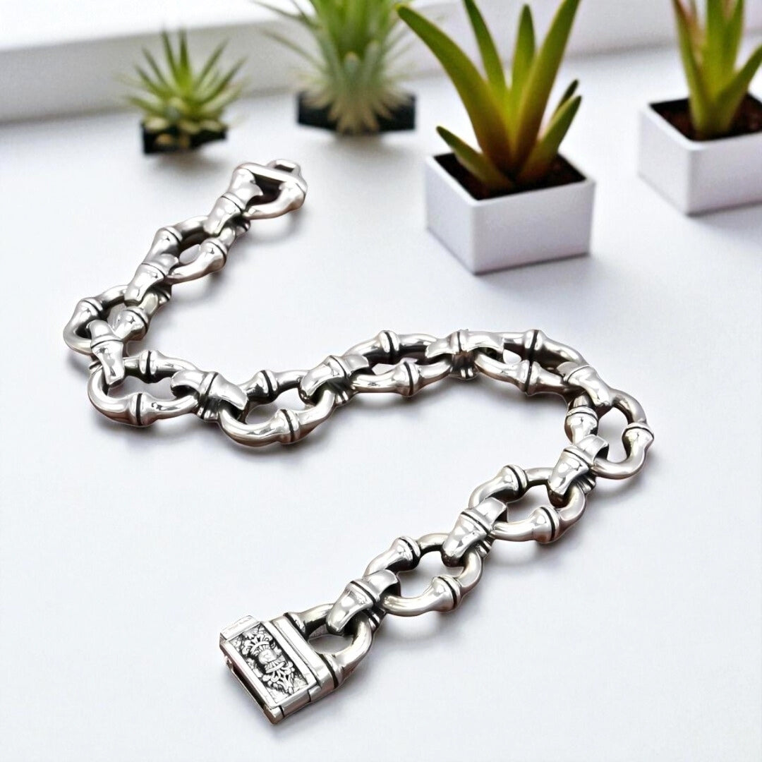 Bracelet Homme HORSESHOES fermoir table blanche longueur