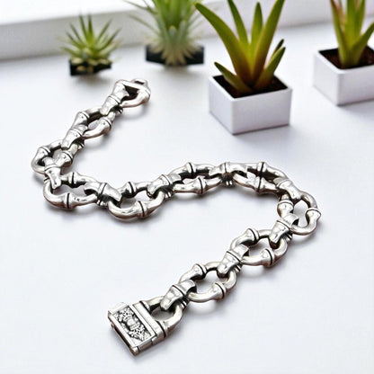 Bracelet Homme HORSESHOES fermoir table blanche longueur