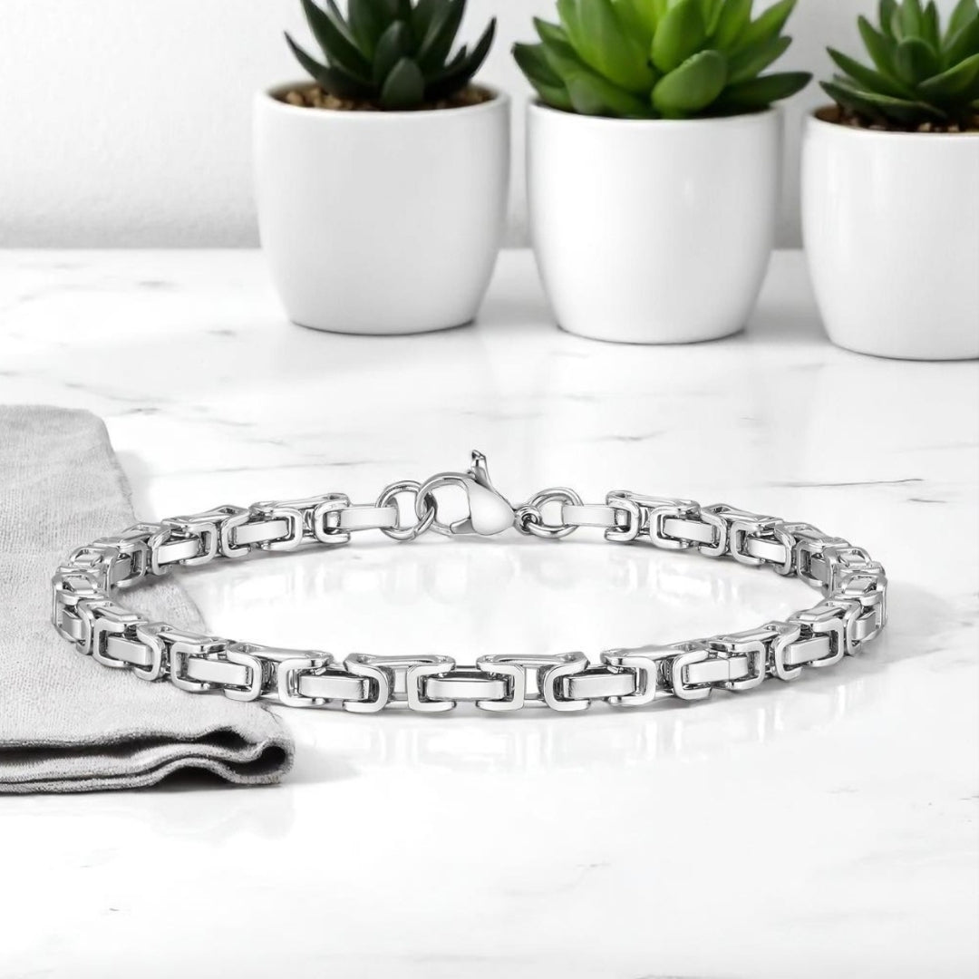 Bracelet Homme LINKOT™ argent  variantes table blanche
