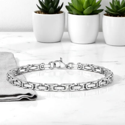 Bracelet Homme LINKOT™ argent  variantes table blanche