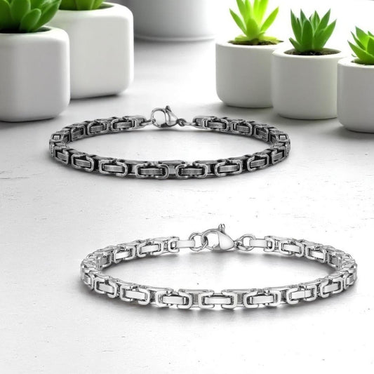 Bracelet Homme LINKOT™ variantes argent argent ancien table marbre