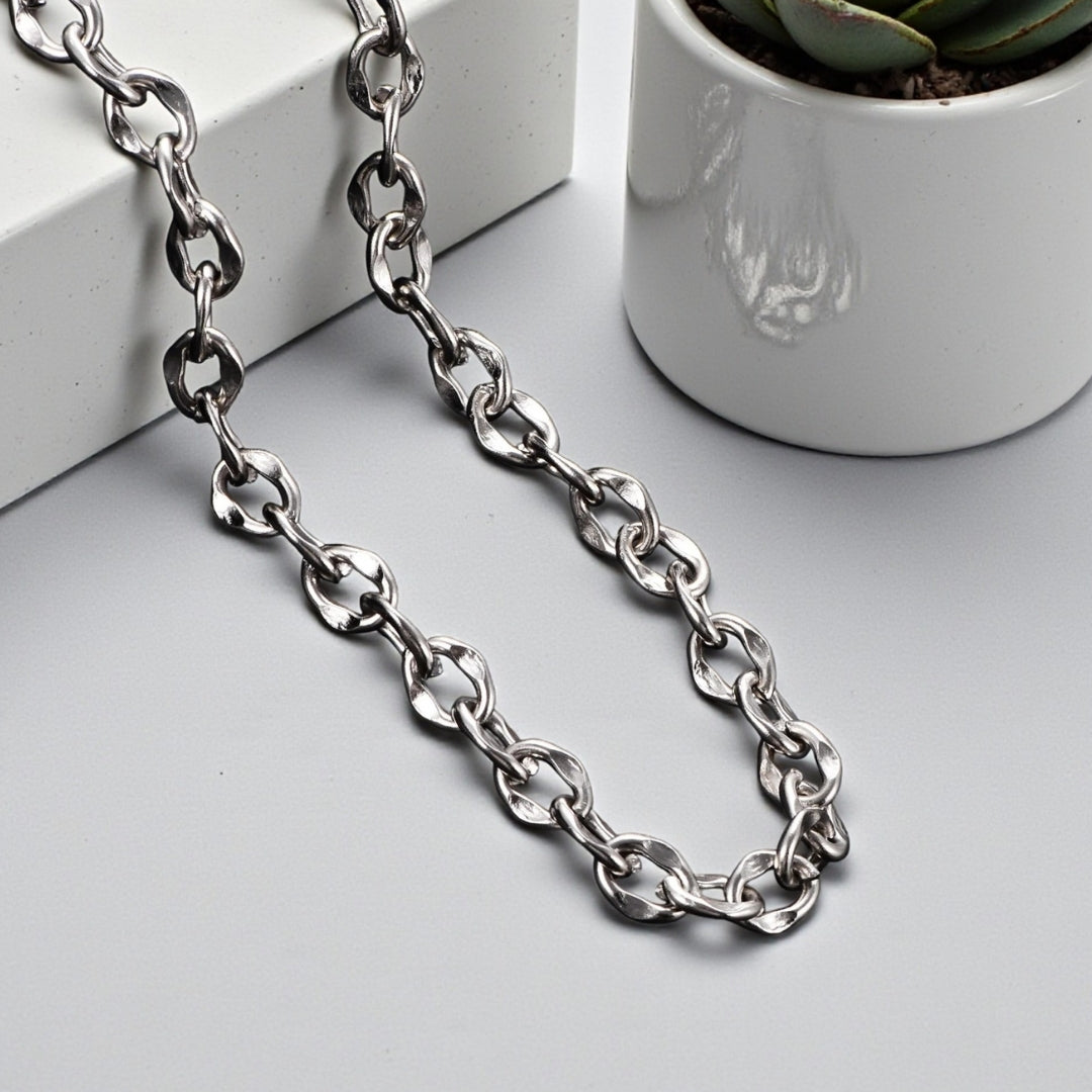 Bracelet Homme Maillon Cheval argent presentation details 7 mm