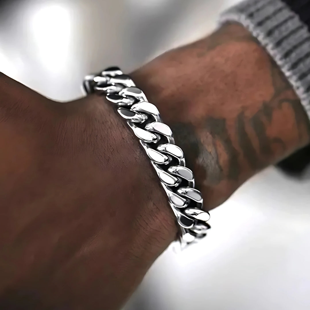 Bracelet homme- MIAMI-CUBANO II poignet homme noir