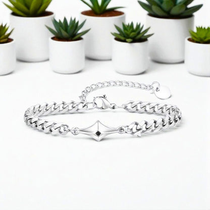 Bracelet homme- NORTH STAR presentation table blanche plantes
