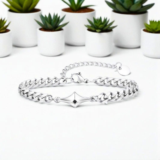 Bracelet homme- NORTH STAR presentation table blanche plantes