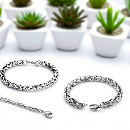 Bracelet homme- SINGAP™  presentation table blanche plantes