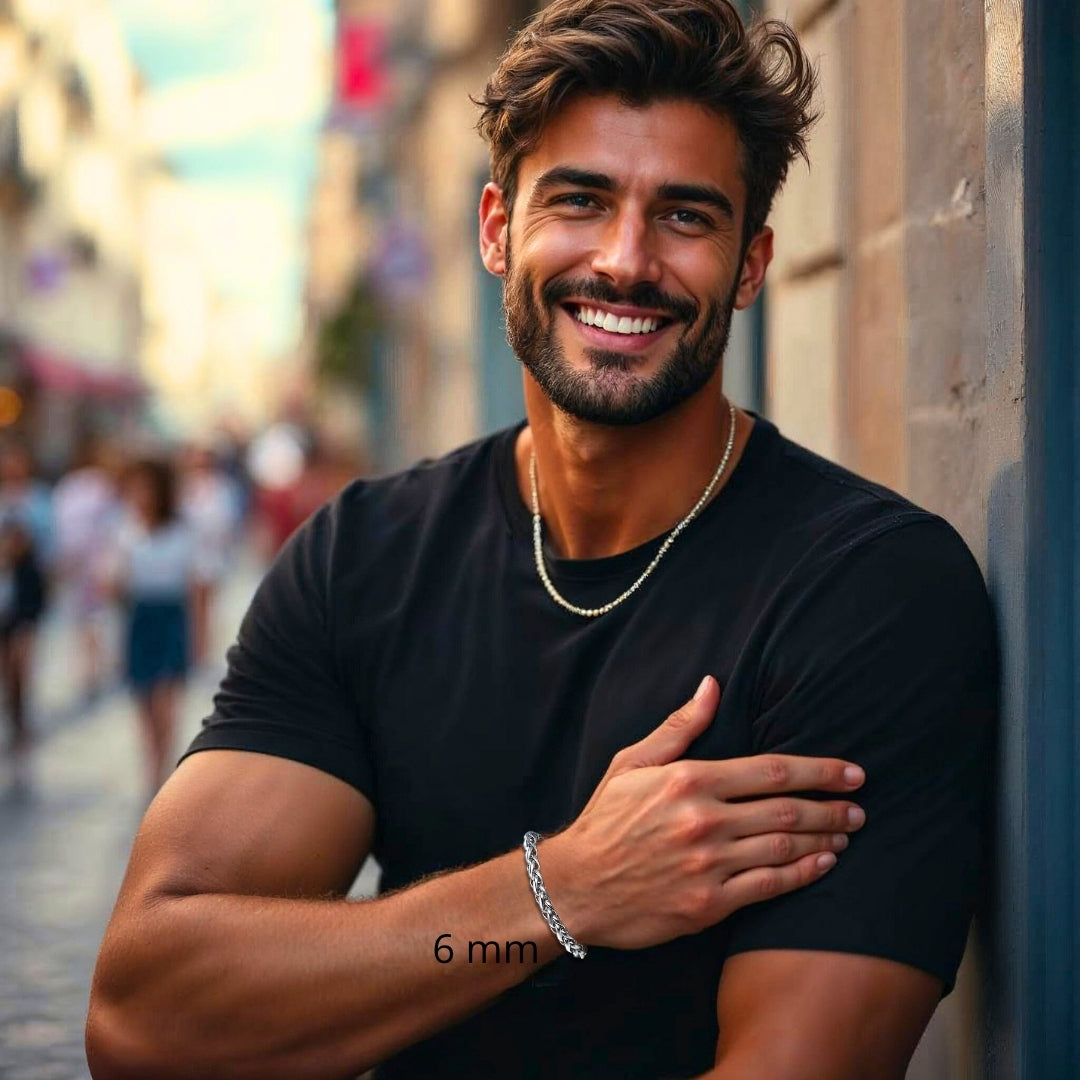 Bracelet homme- SINGAP™  t shirt noir mur rue