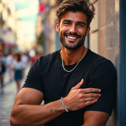 Bracelet homme- SINGAP™  t shirt noir mur rue