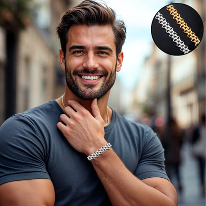 Bracelet homme BELCHER DOUBLÉ™ argent t-shirt bleu rue