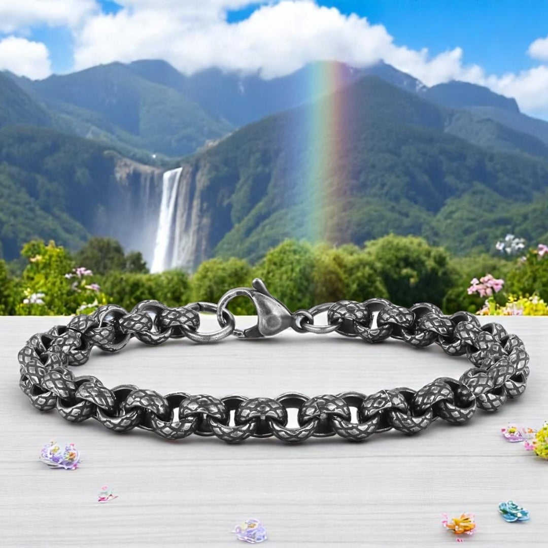 Bracelet_homme_BELCHER_motif_serpent variante noir
