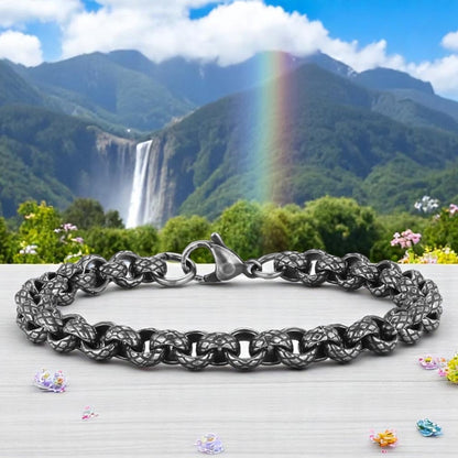 Bracelet_homme_BELCHER_motif_serpent variante noir