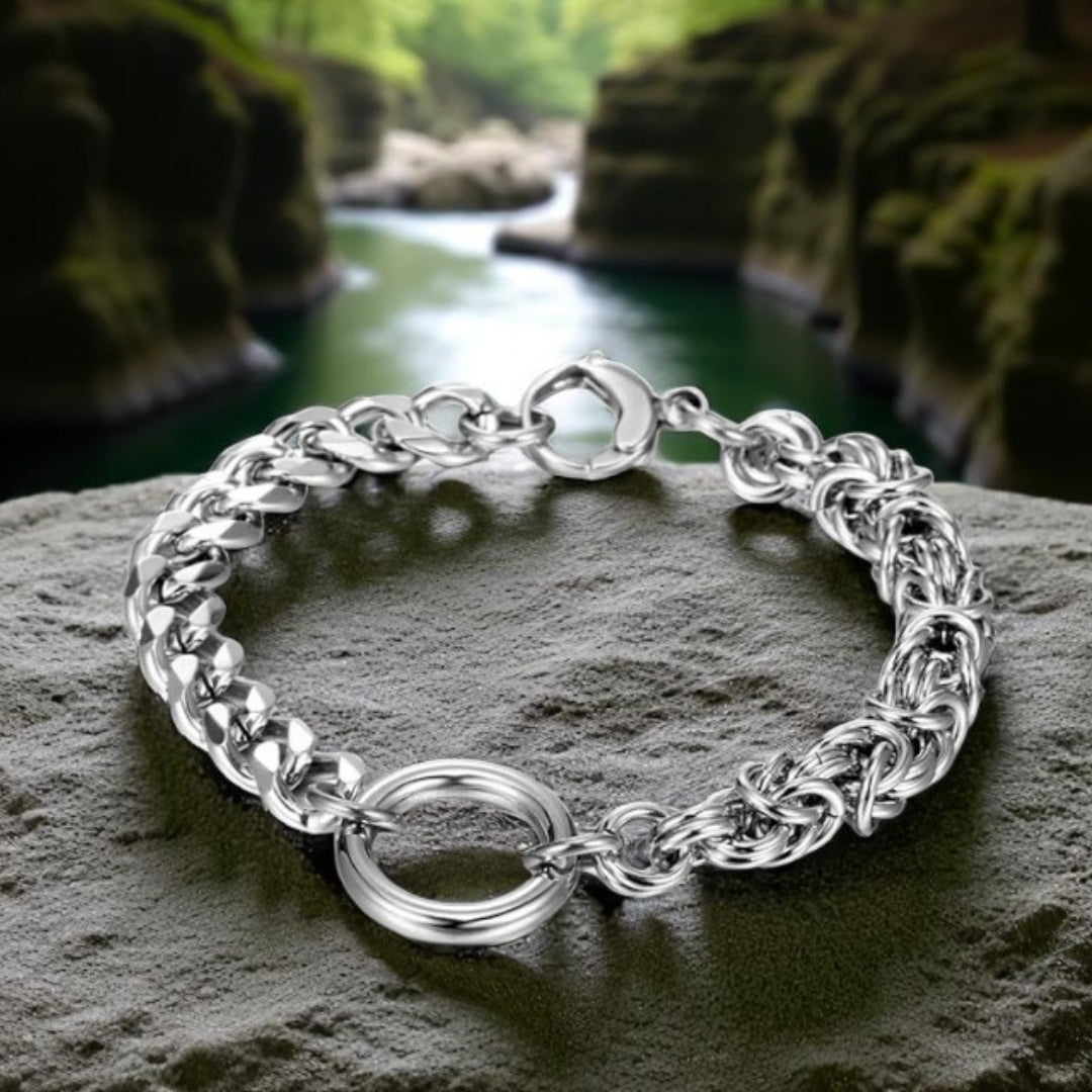 Bracelet homme BIG RING TWO SIDES™  details rocher riviere