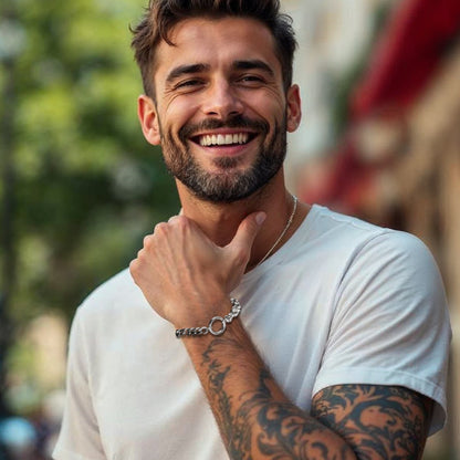 Bracelet homme BIG RING TWO SIDES™  t shirt blanc belle journee