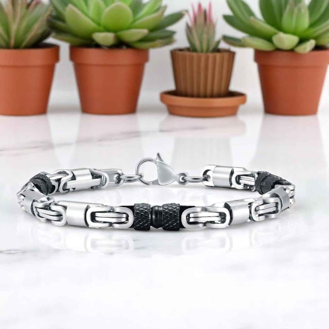 Bracelet homme BYZANTINE II™  table marbre plantes