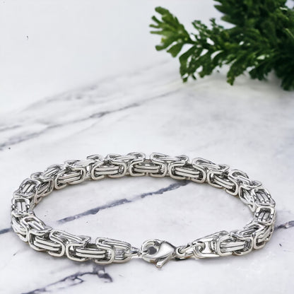 Bracelet homme BYZANTINE I ™ argent table marbre fermoir
