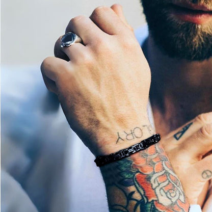 Bracelet homme BYZANTINE I ™ noir poignet tatouages 