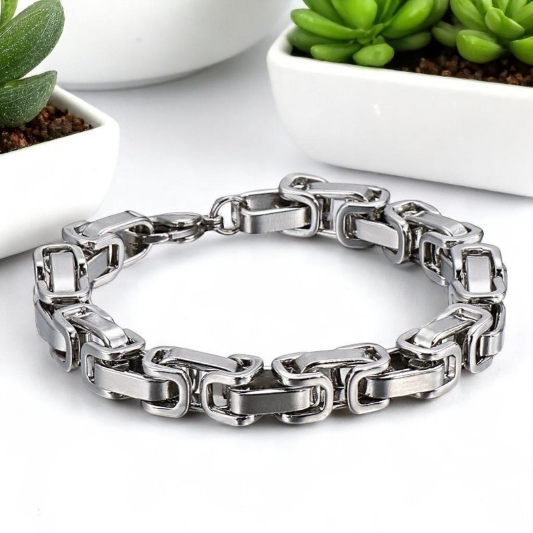Bracelet homme BYZANTIN EMPEREUR™ variantes argent table marbre