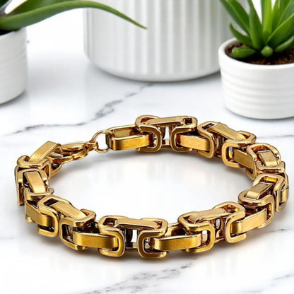 Bracelet homme BYZANTIN EMPEREUR™ variantes dore table marbre