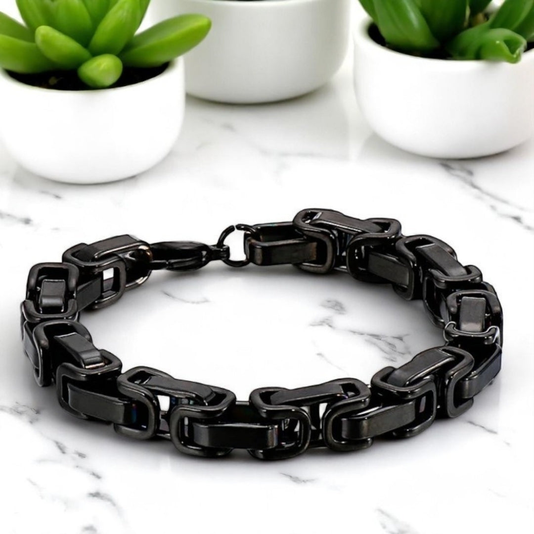 Bracelet homme BYZANTIN EMPEREUR™ variantes noire table marbre