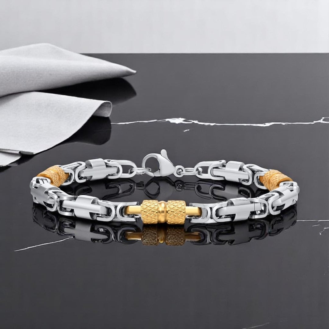 Bracelet homme BYZANTIN HM™ bicolore 