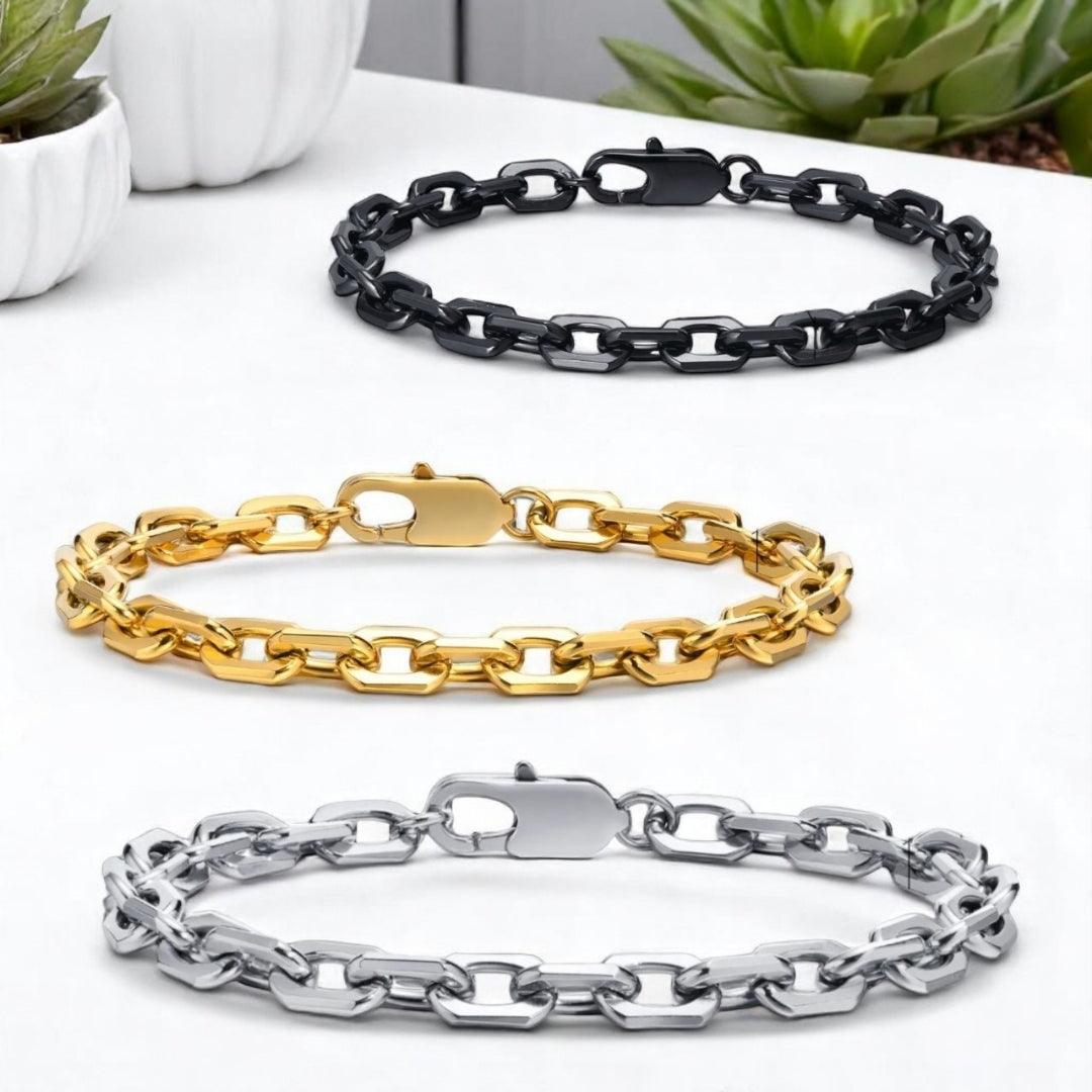 Bracelet homme CHAINE DB II™ argent dore noir table blanche