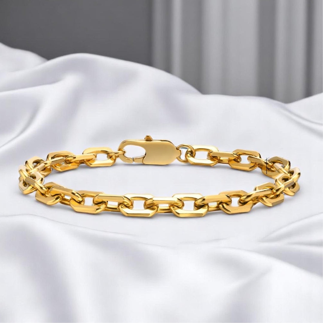 Bracelet homme CHAINE DB II™ dore tissue blanc clair