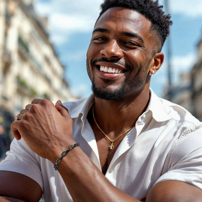 Bracelet homme CHAINE DB™ noir chemise blanche collier homme noir