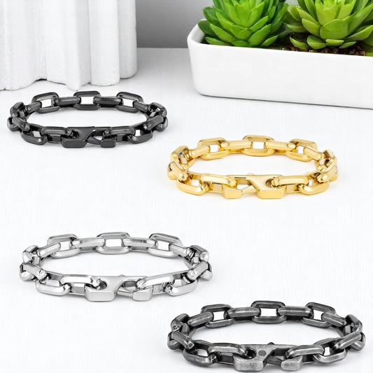 Bracelet homme CHAINE DB™ quatre variantes noire argente doree noir ancien table blanche