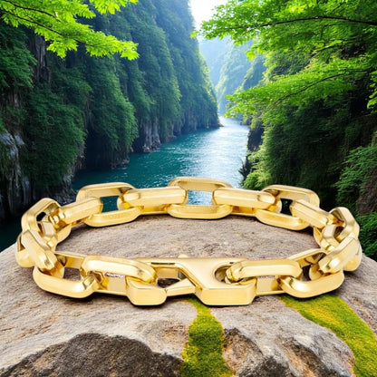 Bracelet homme CHAINE DB™ variante dore nature