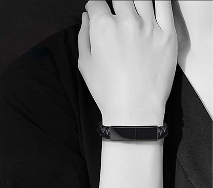 Bracelet homme CONNECTÉ™  poignet  noir et blanc