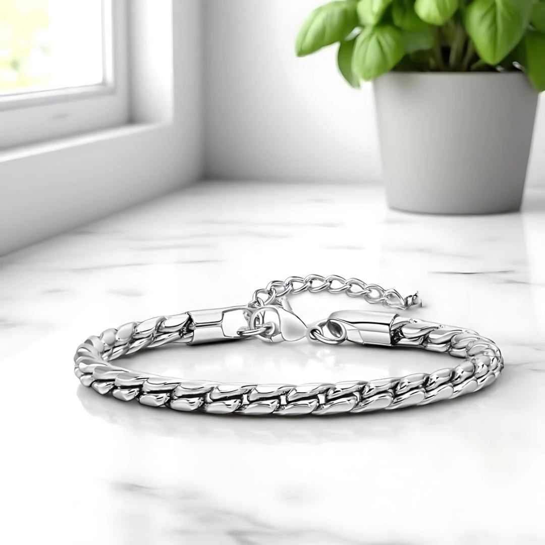 Bracelet homme ECAILLES DE DRAGONS variante argent 