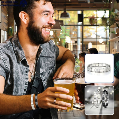 Bracelet homme EZ-FIT™ argent noir bistro 