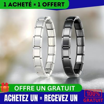 Bracelet homme EZ-FIT™ promotion argent noir