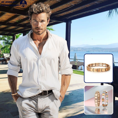 Bracelet homme EZ-FIT™ rose chemise blanche