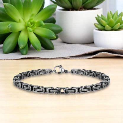 Bracelet homme LINKOT™ argent ancien variantes plantes