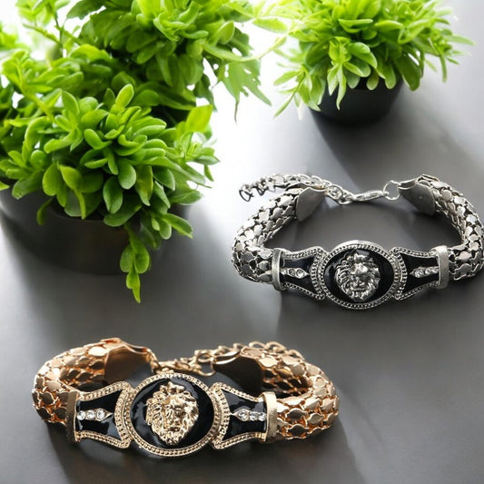 Bracelet homme LUXULLION™ argent dore TABLE grise 