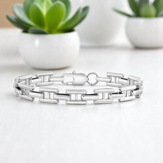 Bracelet homme MAILLONS EN H table marbre plantes